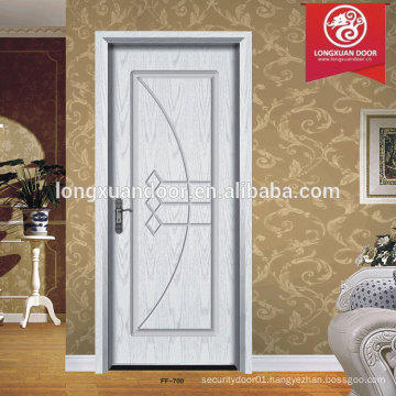 Modern interior wood panel door designs with white color; various designs solid wood door